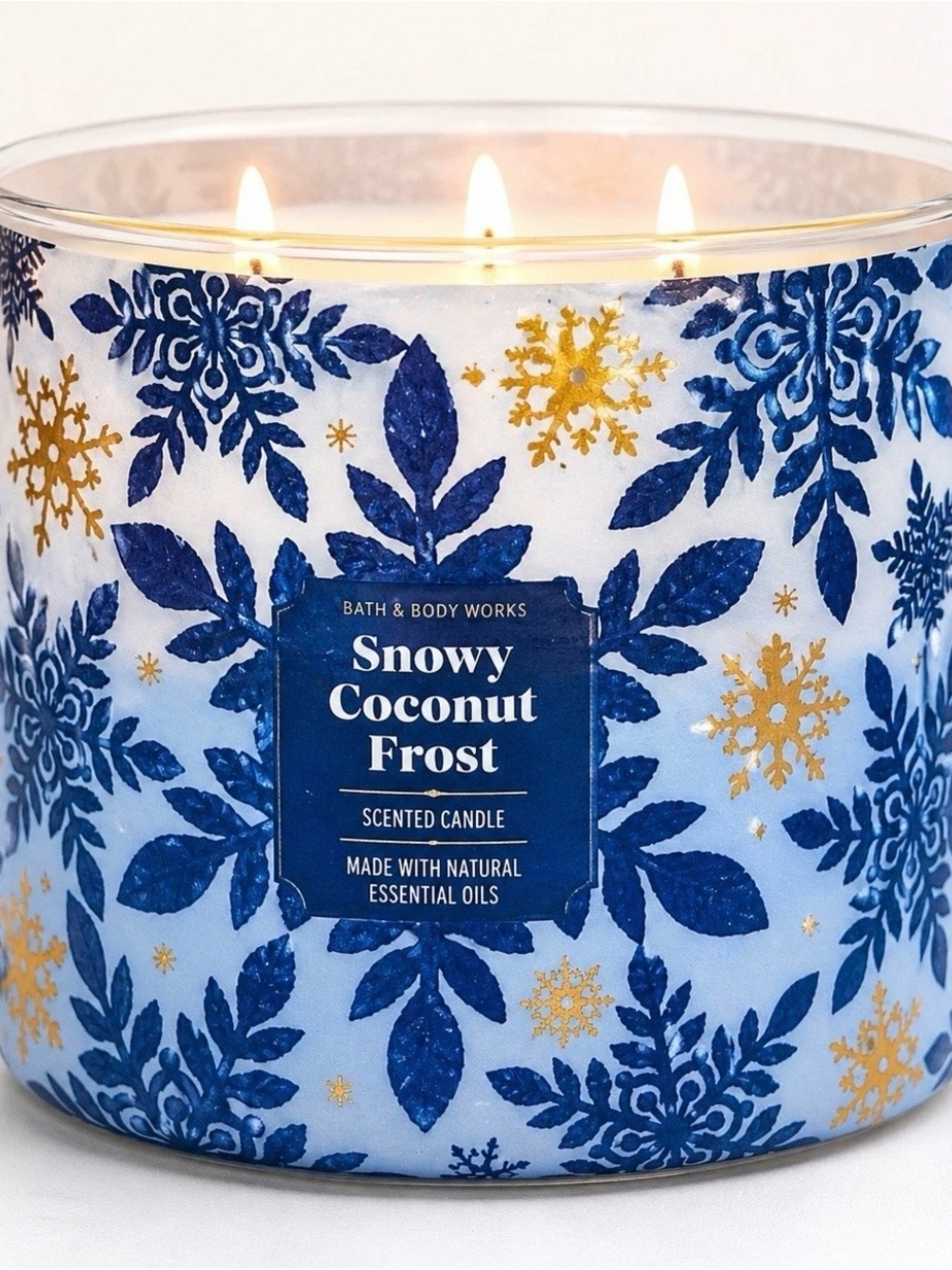 NEW SNOWY COCONUT FROST BATH & BODY WORKS 3-WICK  LARGE CANDLE 14.5 OZ